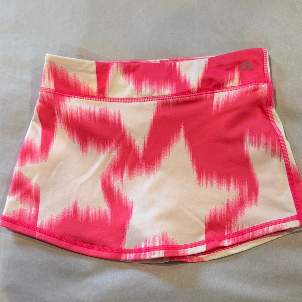 GAP Fit Skort Pink and White Star Girls Skirt Activewear Sz M (8-9)